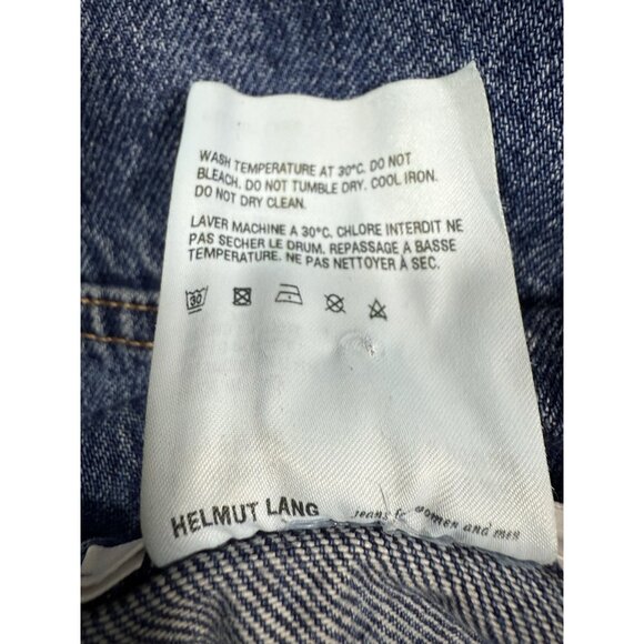 Helmut Lang Womens Denim Trucker Jean Jacket Size Large Made In Italy - Picture 6 of 8